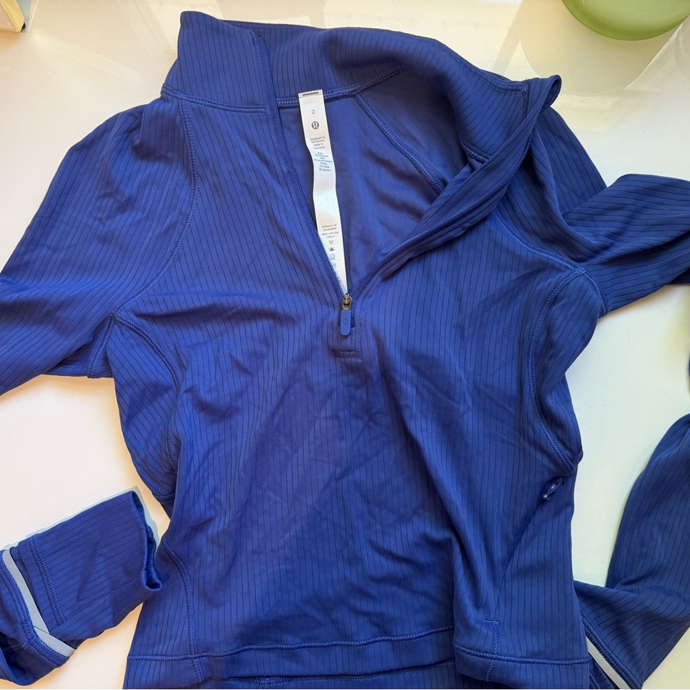 Lululemon Athletica Blue Zippered Polo Sweatshirt